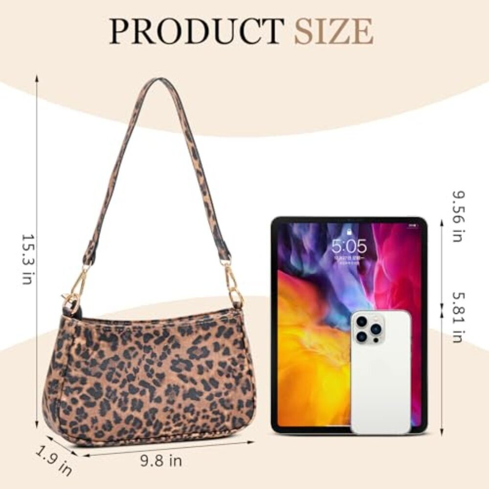 Small Vegan Leather Shoulder Bag Clutch Tote Compact Functional Purse - Picture 5 of 8